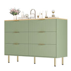 GarveeHome 6 Drawers Dresser for Bedroom, Fluted Dresser Chest of Drawers with Handle, Wood Modern Dressers for Closet, Bedroom Furniture Storage Organizer for Living Room, Hallway