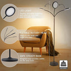 Tenmiro LED Floor Lamps for Living Room, Bright Modern Reading Floor Lamp with Stepless Adjust Color Temperatures & Brightness, Standing Lamp with RF Remote & Touch Control(White)