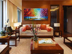 zoinart Colorful Oil Painting on Canvas, Abstract Landscape Wall Art, Texture Painting Wall Art, Modern Wall Painting for Living Room Deco