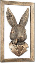 Zotabe 5PCs Animal Heads Wall Decor, Animal Sculptures Wall Dec, Rabbit Decor, Vintage Wall Sculpture, Resin Wall Hanging Decoration for Living Room Bedroom Kitchen Gift (Pipe Bun, 1)