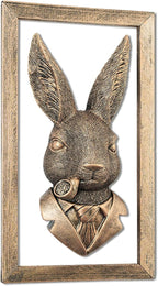 Zotabe 5PCs Animal Heads Wall Decor, Animal Sculptures Wall Dec, Rabbit Decor, Vintage Wall Sculpture, Resin Wall Hanging Decoration for Living Room Bedroom Kitchen Gift (Pipe Bun, 1)