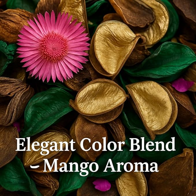Mango Scented Potpourri Bags – 2 Large Packs, 8.4 oz Total – Dried Petals & Botanicals for Bowls & Vases – Long-Lasting Aroma for Home Décor, Office, Bathroom, Gift Use