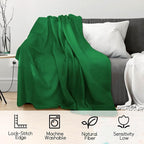 24 Pcs Fleece Blankets Bulk 60 x 50 in, Soft Lightweight Throw Blankets in Bulk Large Cozy Wool Blankets for Wedding, Bed, Couch, Outdoor, Use Gifts & Home, Homeless Men Women (Green)