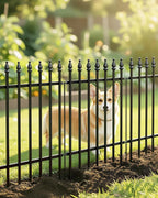ARIFARO Metal Garden Fence 24" H x 24" W (5 Pack, Length 10 ft) Decorative Fencing, No Dig Border Fencing for Outdoor Patio Yard Flower Bed Animal Barrier