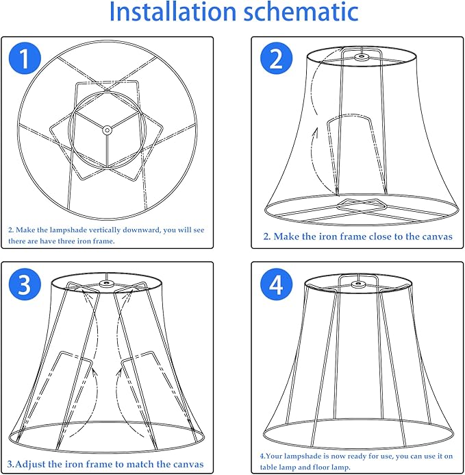 Double TOOTOO STAR Brown Lamp Shade Set of 2, Large Drum Lampshade for Floor Light and Table Lamp 10x14x10 inch, DIY Fabric Natural Linen Hand Crafted, Spider (Brown, 10 x 14 x 10.5 inch)