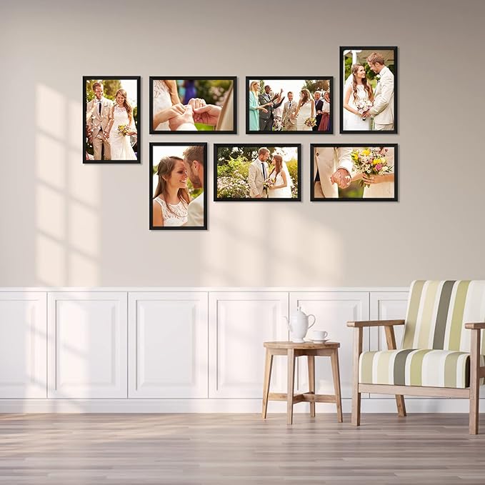 Giftgarden 11x17 Picture Frames Black Poster Frame for Gallery Wall, Set of 7
