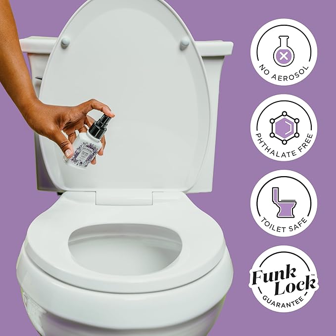 Poo-Pourri Before-You-Go Toilet Spray, Lavender Vanilla, 2 Fl Oz, Up to 100 Uses, Bathroom Odor Deodorizer with Essential Oils for Home or Work, Travel Essentials, TSA Approved Size
