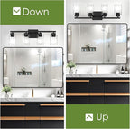BesLowe 27" 4-Light Bathroom Light Fixture, Modern Black Bathroom Vanity Light, Bathroom Lighting Fixtures Over Mirror, Matte Black Wall Lamp, Wall Lights for Living Room Bedroom Hallway