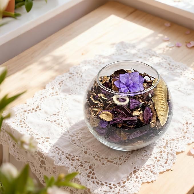 Spring Potpourri,Lavender Scented Potpourri Bowl Filler, Purple Decorative Dried Flower, Bathroom Vase Decor(10.5 oz/2 Packs)