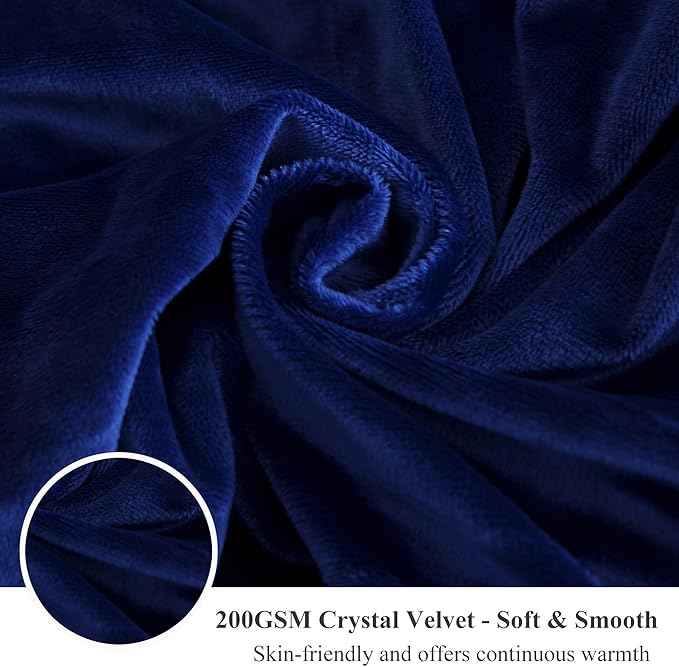 XeGe Plush Shaggy Duvet Cover Set, Luxury Ultra Soft Crystal Velvet Fluffy Bedding Sets 3 Pieces(1 Furry Faux Fur Comforter Cover + 2 Fuzzy Faux Fur Pillowcases), Zipper Closure(King, Navy Blue)