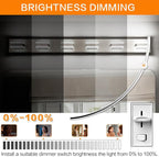 SOLFART Bathroom Vanity Lights, Brushed Nickel Light Fixtures for Bathroom Above Mirror, 6 Light Led Vanity Lighting,5 Color Temperature Adjustable,Bath Lighting Fixture Nickel