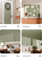 Bumusty Large Cork Board 48" x 36" Alternative - 12 Pack Felt Wall Tiles with 70 Safe Removable Adhesive Tabs, 30 Pushpins, Cork Boards for Walls Pin Board Bulletin Board Office Decor (Sage)
