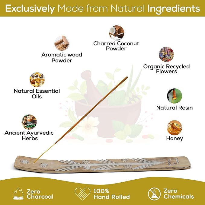 Satya Frankincense Sticks Incense Sticks, Satya Bng Insenses 15gmx12 Pack with Raajsee Incense Holder Bundle, Satya Nagchampa Natural Incense