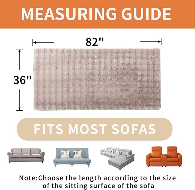 Waterproof Dog Bed Cover Non Slip Couch Covers for Dogs Washable Soft Faux Fur Sofa Cover Couch Covers for 3 Cushion Couch Sofa Pet Friendly (Khaki)