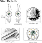 Dream Catcher Earrings for Women 925 Sterling Silver Western Earrings Dream Catcher Dangle Cowgirl Earrings Bohe Jewelry Gifts for Women