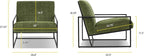 Bo Lounge Chair in Distressed Green Velvet