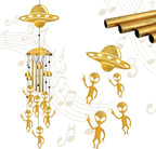 Alien Wind Chimes for Outside - Aliens UFO Windchimes Gifts for Men/Women/Dad/Grandpa Birthday Gift Memorial Gift Metal Wind Chime for Outdoor/Indoors Home, Porch, Yard Decor, Garden Decorations