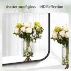 40" x 48"Bathroom Mirror, Matte Black Wall Mirror with Metal Frame, Decorative Rectangular Vanity Mirror for Bedroom Bathroom Living Room Entryway (Horizontal/Vertical)