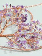MANIFO Amethyst Crystal Tree Life Hanging Ornament Heart Healing Crystal Gemstone Hanging Decoration for Home Garden Window Wall Gifts