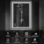 2 Pack 24“ x 36” LED Bathroom Mirror LED Mirror for Bathroom Fogless Dimmable 3 Colors Bathroom Mirror with Lights Smart Mirror Memory Function Wall Mounted Horizontal/Vertical