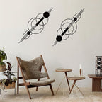 ruelen 2 Pcs Small Metal Abstract Wall Art, Modern Minimalist Wall Decor Single Line Art Metal Vertical Wall Decor Geometric Wall Hanging Sculptures for Home Bedroom Living Room, 39.37 x 12.8 Inch