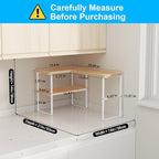 Golener Countertop Organizer Corner Shelf, 2-Tier Adjustable Stackable Corner Shelves for Kitchen, Spice Rack, Coffee Bar, Over Sink, Bathroom, Dresser Table, Corner Counter Shelf Stand, Natural Beige