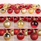Red & Gold 1.6" Small Christmas Balls Christmas Tree Decoration Ornaments Shatterproof Hanging Balls for Birthday Halloween Holiday Wedding Decorations Set of 36pcs