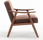 KEIKI Mid-Century Modern Accent Chair with Solid Wood Frame, Comfortable Single Sofa Chair for Daily Use in Living Room or Bedroom