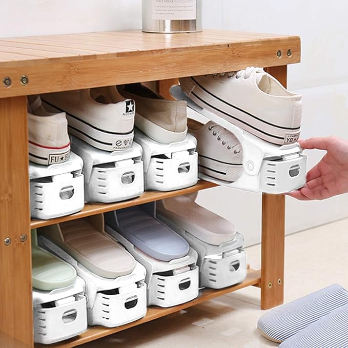 Neprock Shoes Organizer for Closet, Shoe Rack Organizador De Zapatos for Closet Organization, Shoe Slots Organizer Shoe Storage Shoe Holder Space Saver for Entryway(36-Pack)(White)