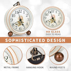 Maxspace Classic Vintage Clock - Elegant and Decorative Analog Clocks,Silent Non-Ticking Clock with Distressed Metal Frame for Office, Living Room or Bedroom