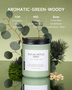 M&SENSE Eucalyptus & Mint Candles Home Scented, Natural Non Toxic Soy Candle, 19.4oz 110H Long Lasting Aromatherapy Candle for Stress Relief, Meditation, Spa, Relaxing Gifts for Men Women