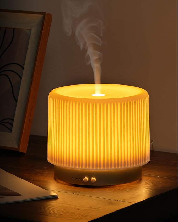 280ml Ceramic Essential Oil Diffuser,Ultrasonic Cool Mist Decorative Aromatherapy Diffuser with Auto Shut-Off,Quiet Operation,3 Timer Settings for Large Rooms,Home,Office,SPA,Yoga & Bedroom