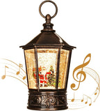 Christmas Lantern-Snow Globe,Water Lantern with Music and Santa Claus-USB or Battery-Powered Christmas Lanterns, Rotating Flashing Lanterns, Christma Decorations