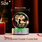 IFOLAINA Romantic Valentines Gifts for Wife Girlfriends Women I Love You Gifts for Her Couple Anniversary Birthday 3D Crystal Ball Night Light Glass Globe Decorative Decor