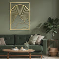 SIGNLEADER Metal Wall Art Decor Geometric Mid-Century Stripe Landscape Modern Abstract Wall Sculpture Hangings Home Decoration for Living Room, Bedroom, Bathroom, Kitchen, Outdoor - 30" Gold