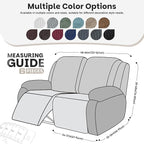 VANSOFY Recliner Loveseat Cover, 6-Pieces Stretch Dual Recliner Sofa Cover Soft Jacquard Reclining Couch Slipcover Furniture Protector with Elastic Bottom for Kid, Pets(2 Seat,Dark Gray)