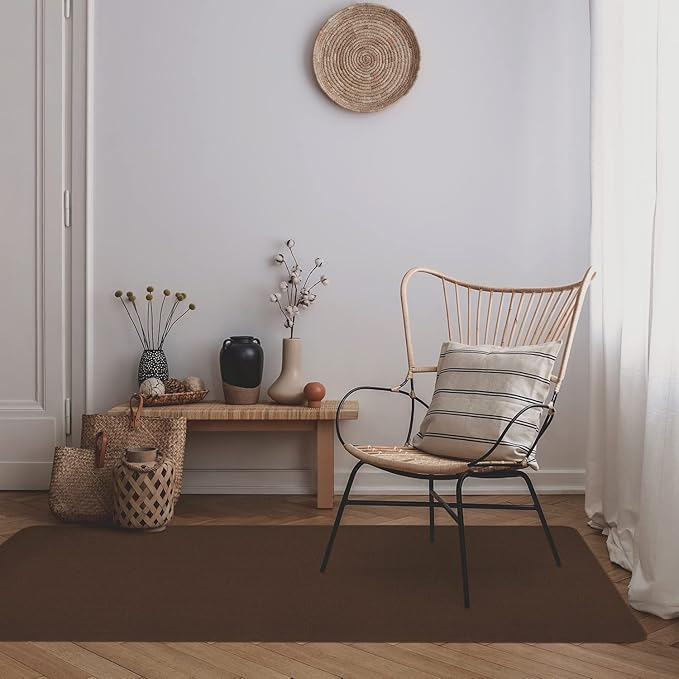 House, Home and More Skid-Resistant Carpet Indoor Area Rug Floor Mat - Chocolate Brown - 4 Ft X 4 Ft - Non Slip Rubber Backing, Stain Resistant, Dog Friendly, Living Room Bedroom Kitchen Entryway