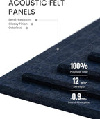 Fluxynara Large Felt Bulletin Board 48" X 36" Cork Board Alternative-12 Pack with 70 Safe Removable Adhesive Tabs, Cork Boards for Walls Cork Board for Home Office Classroom Pin Board -Navy Blue