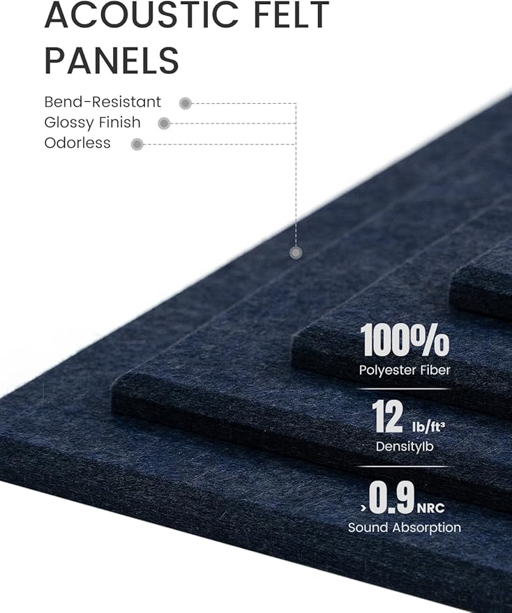 Fluxynara Large Felt Bulletin Board 48" X 36" Cork Board Alternative-12 Pack with 70 Safe Removable Adhesive Tabs, Cork Boards for Walls Cork Board for Home Office Classroom Pin Board -Navy Blue
