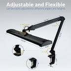 Ultra Bright 2300 Lumens Professional Eye Care LED Desk Lamp - Adjustable Brightness, Dimmable Modern Task Light with Clamp for Home Office, Beauty, Crafting, Workbench (Daylight, Dimming, Black)