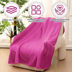 Newwiee 12 Pcs Fleece Throw Blankets Bulk 50'' x 60'' Oeko-tex Standard 100 Certified Spring Outdoor Wedding Guest Blankets Lightweight for Sleepover Donation Lap Pet Sofa Home (Rose)