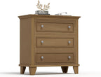 GarveeHome Brown 3 Drawer Dresser for Bedroom, Wide Chest of Drawers with Vintage Handle, Modern Wood Dresser Wide Nightstand Cabinet for Living Room