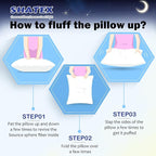 Shatex Extra Firm Pillow Standard Size 26 x 20 inch, Bed Pillow with Adjustable Insert Provides Stronger Support - for Back, Stomach & Side Sleepers,Super Firm