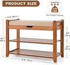 Shoe Rack Bench, Shoe Storage Bench with Cushion, 27.6in Entryway Bench with Lift Top Hidden Storage Holds Up to 330lb for Bedroom Living Room