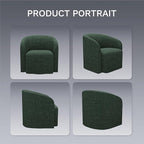 COLAMY Swivel Accent Chair, Barrel Chair with Armrest, Comfy Round 360°Mondern Armchair, for Living Room/Bedroom/Waiting Room, No Assembly, Green