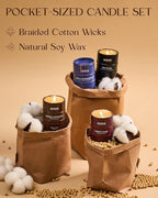 Valentine Candles, Winter Candles Set | Holiday Scented Candles Gift Set | 4 Pack Candles for Home Scented Candle,Cherry Vanilla Oud Sandalwood Coffee Candle,Gift Set for Women and Men,Soy Wax 14 oz