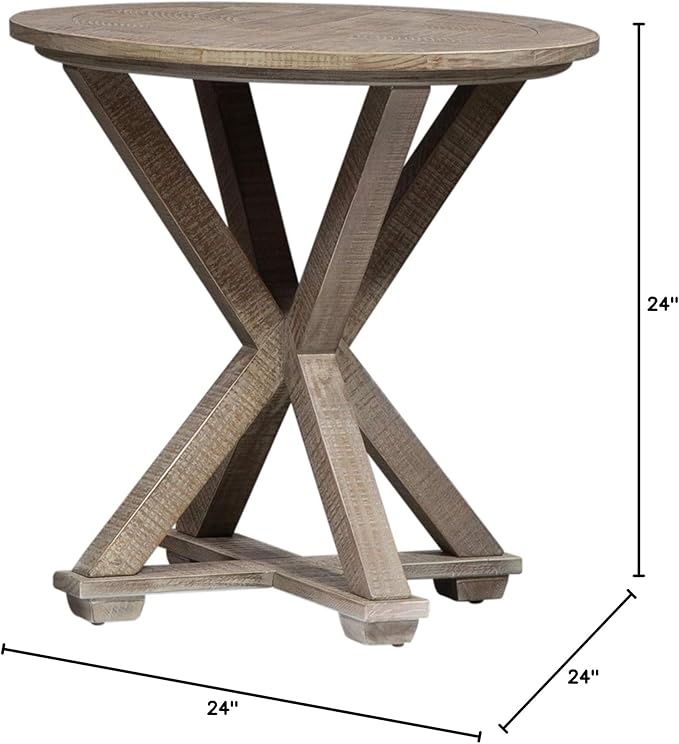 Liberty Furniture Industries Parkland Falls Round End Table, W24 x D24 x H24, Light Brown