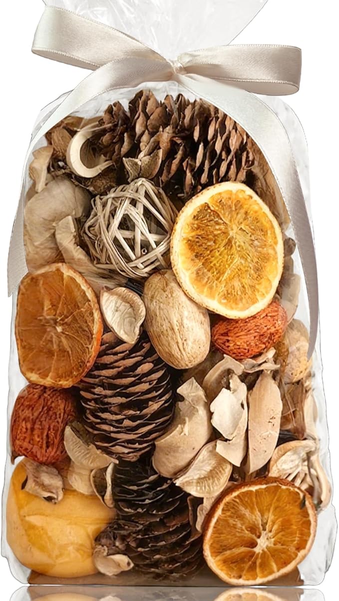Potpourri Bag,Orange/Lily Scented Potpourri Bowl Filler, Decorative Dried Flower, Bathroom Vase Decor(20 oz)