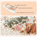 Whale Flotilla Patchwork Quilts Queen Size, Extra Soft Boho Floral Bedspreads for Bed Reversible Lightweight Full Queen Quilt Bedding Set Printed Coverlets with 2 Pillow Shams for All Seasons, Orange