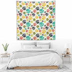 VUMIVI Dog Paw Tapestry Hand Painted Colorful Animal Footprints Doodle Kids Painting Tapestry Wall Hanging for Living Room Bedroom Dorm Classroom Aesthetic Decor W60xL60in